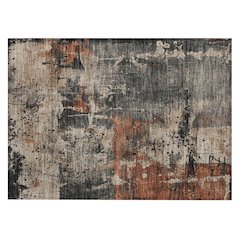 Machine Washable Indoor/Outdoor Chantille Taupe 1'8" x 2'6" Rug