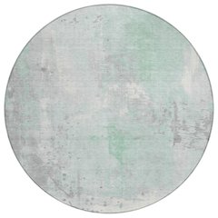Machine Washable Indoor/Outdoor Chantille Mint 8' x 8' Round Rug