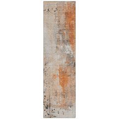 Machine Washable Indoor/Outdoor Chantille Orange 2'3" x 7'6" Runner Rug