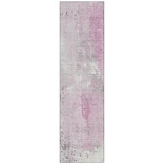 Machine Washable Indoor/Outdoor Chantille Pink 2'3" x 7'6" Runner Rug