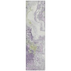 Machine Washable Indoor/Outdoor Chantille Lavender 2'3" x 7'6" Runner Rug
