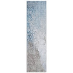 Machine Washable Indoor/Outdoor Chantille Denim 2'3" x 7'6" Runner Rug