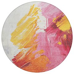 Machine Washable Indoor/Outdoor Chantille Blush 8' x 8' Round Rug