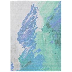 Machine Washable Indoor/Outdoor Chantille Seafoam 2'6" x 3'10" Rug