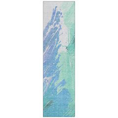 Machine Washable Indoor/Outdoor Chantille Seafoam 2'3" x 7'6" Runner Rug