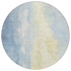 Machine Washable Indoor/Outdoor Chantille Denim 8' x 8' Round Rug