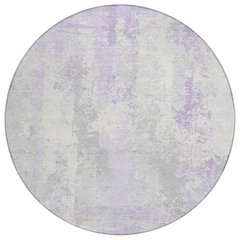 Machine Washable Indoor/Outdoor Chantille Lavender 8' x 8' Round Rug