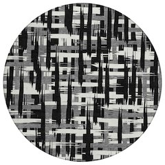 Machine Washable Indoor/Outdoor Chantille Black 8' x 8' Round Rug