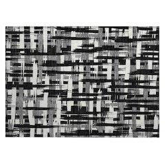 Machine Washable Indoor/Outdoor Chantille Black 1'8" x 2'6" Rug