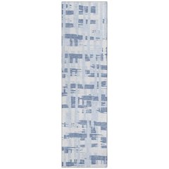 Machine Washable Indoor/Outdoor Chantille Blue 2'3" x 7'6" Runner Rug