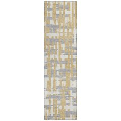 Machine Washable Indoor/Outdoor Chantille Gold 2'3" x 7'6" Runner Rug