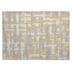 Machine Washable Indoor/Outdoor Chantille Gold 1'8" x 2'6" Rug