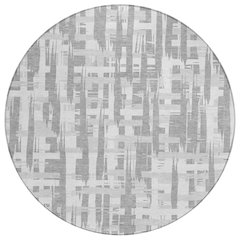 Machine Washable Indoor/Outdoor Chantille Gray 8' x 8' Round Rug