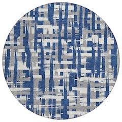 Machine Washable Indoor/Outdoor Chantille Navy 8' x 8' Round Rug