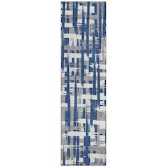 Machine Washable Indoor/Outdoor Chantille Navy 2'3" x 7'6" Runner Rug