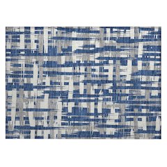 Machine Washable Indoor/Outdoor Chantille Navy 1'8" x 2'6" Rug