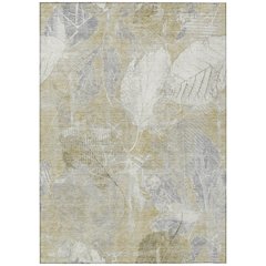 Machine Washable Indoor/Outdoor Chantille Beige 2'6" x 3'10" Rug