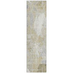 Machine Washable Indoor/Outdoor Chantille Beige 2'3" x 7'6" Runner Rug