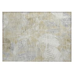 Machine Washable Indoor/Outdoor Chantille Beige 1'8" x 2'6" Rug