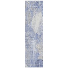 Machine Washable Indoor/Outdoor Chantille Denim 2'3" x 7'6" Runner Rug