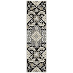 Machine Washable Indoor/Outdoor Chantille Black 2'3" x 7'6" Runner Rug