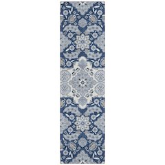 Machine Washable Indoor/Outdoor Chantille Blue 2'3" x 7'6" Runner Rug