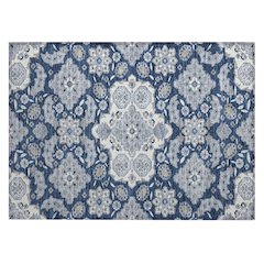 Machine Washable Indoor/Outdoor Chantille Blue 1'8" x 2'6" Rug