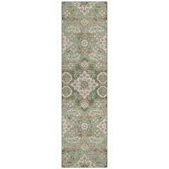 Machine Washable Indoor/Outdoor Chantille Sage 2'3" x 7'6" Runner Rug