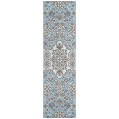 Machine Washable Indoor/Outdoor Chantille Sky 2'3" x 7'6" Runner Rug