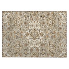 Machine Washable Indoor/Outdoor Chantille Taupe 1'8" x 2'6" Rug