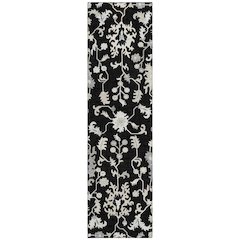 Machine Washable Indoor/Outdoor Chantille Black 2'3" x 7'6" Runner Rug