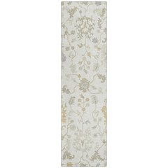 Machine Washable Indoor/Outdoor Chantille Ivory 2'3" x 7'6" Runner Rug