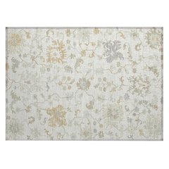 Machine Washable Indoor/Outdoor Chantille Ivory 1'8" x 2'6" Rug
