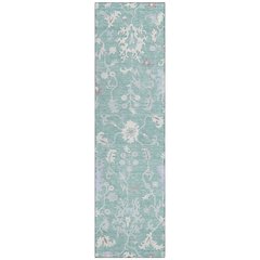 Machine Washable Indoor/Outdoor Chantille Seafoam 2'3" x 7'6" Runner Rug