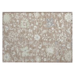 Machine Washable Indoor/Outdoor Chantille Taupe 1'8" x 2'6" Rug