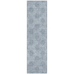 Machine Washable Indoor/Outdoor Chantille Blue 2'3" x 7'6" Runner Rug