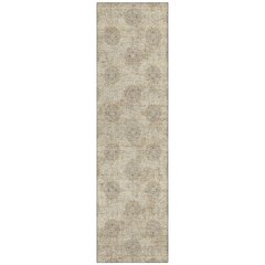 Machine Washable Indoor/Outdoor Chantille Gold 2'3" x 7'6" Runner Rug