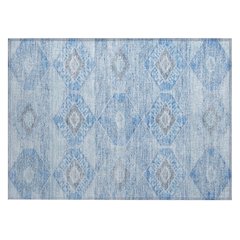 Machine Washable Indoor/Outdoor Chantille Blue 1'8" x 2'6" Rug