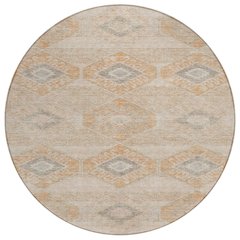 Machine Washable Indoor/Outdoor Chantille Copper 8' x 8' Round Rug