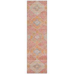 Machine Washable Indoor/Outdoor Chantille Coral 2'3" x 7'6" Runner Rug
