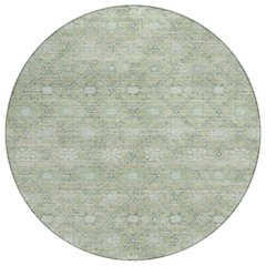 Machine Washable Indoor/Outdoor Chantille Aloe 8' x 8' Round Rug