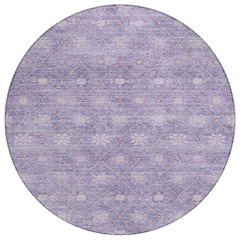 Machine Washable Indoor/Outdoor Chantille Purple 8' x 8' Round Rug