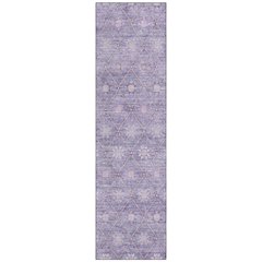 Machine Washable Indoor/Outdoor Chantille Purple 2'3" x 7'6" Runner Rug