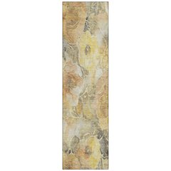 Machine Washable Indoor/Outdoor Chantille Gold 2'3" x 7'6" Runner Rug