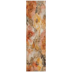 Machine Washable Indoor/Outdoor Chantille Orange 2'3" x 7'6" Runner Rug