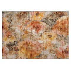 Machine Washable Indoor/Outdoor Chantille Orange 1'8" x 2'6" Rug