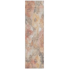 Machine Washable Indoor/Outdoor Chantille Peach 2'3" x 7'6" Runner Rug