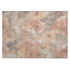 Machine Washable Indoor/Outdoor Chantille Peach 1'8" x 2'6" Rug