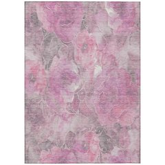Machine Washable Indoor/Outdoor Chantille Pink 2'6" x 3'10" Rug