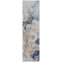 Machine Washable Indoor/Outdoor Chantille Denim 2'3" x 7'6" Runner Rug